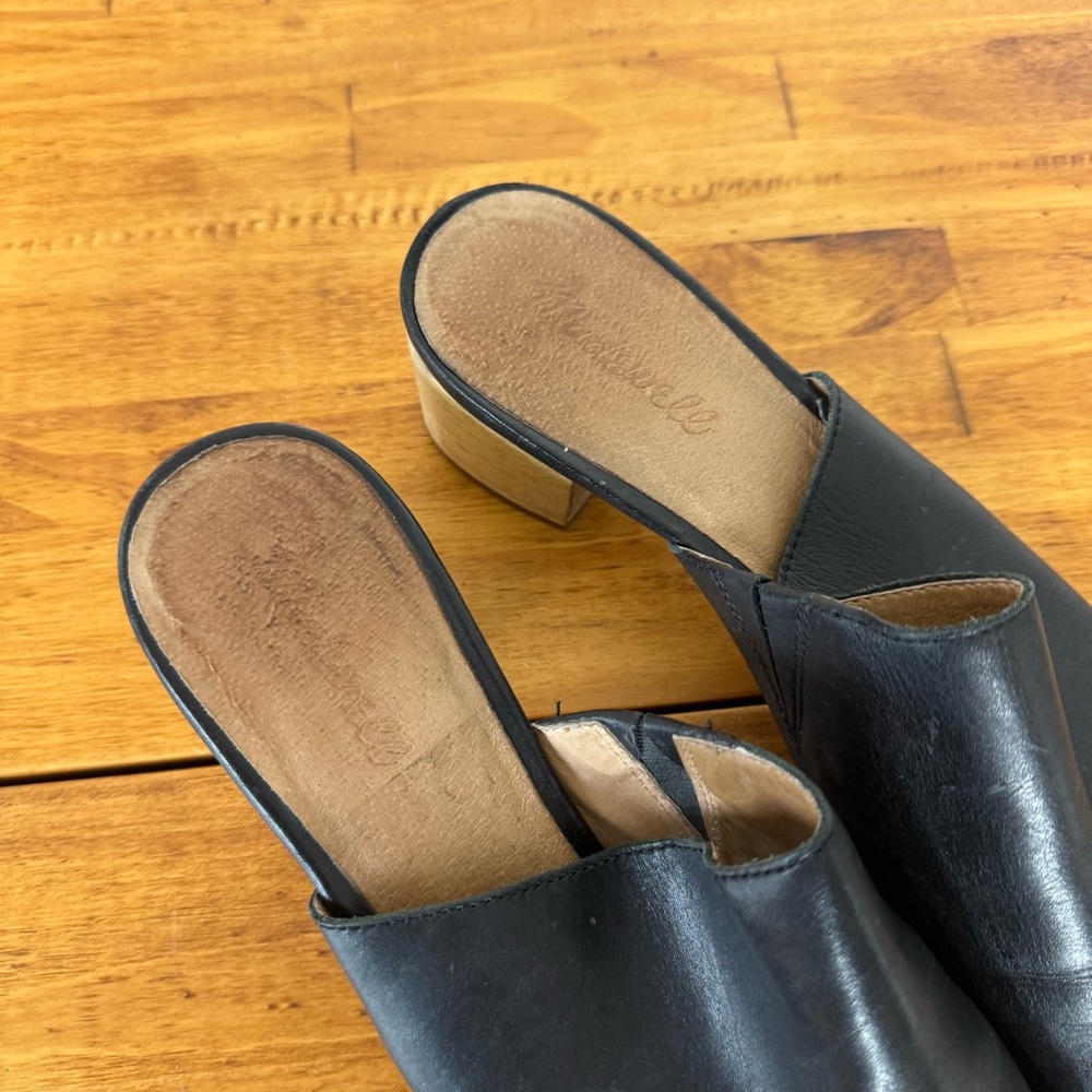 MADEWELL Sz 11 Black Leather Mules - Picture 3 of 7